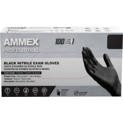 AMMEX Professional Black Nitrile Powder Free Exam X-Large Gloves