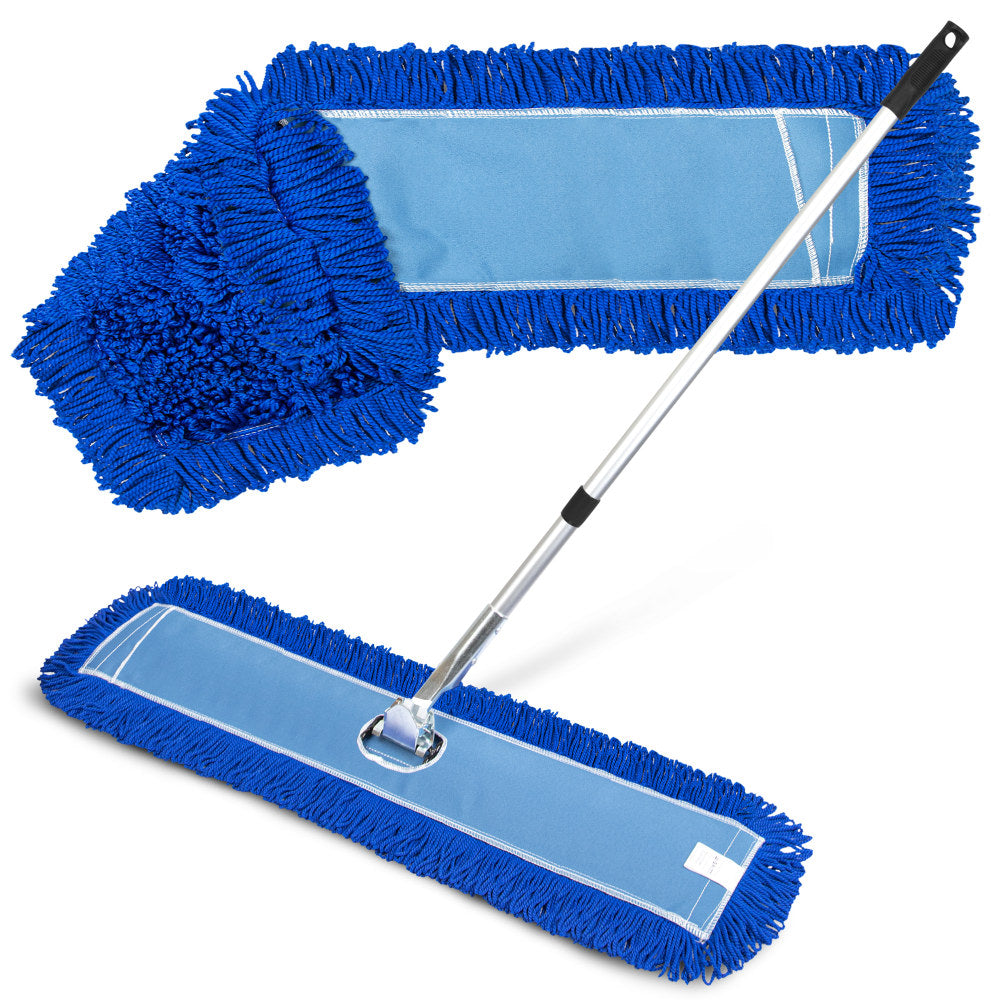 Gritt Commercial 48in x 5in All-In-One Microfiber Dust Mop Set with 72in Handle