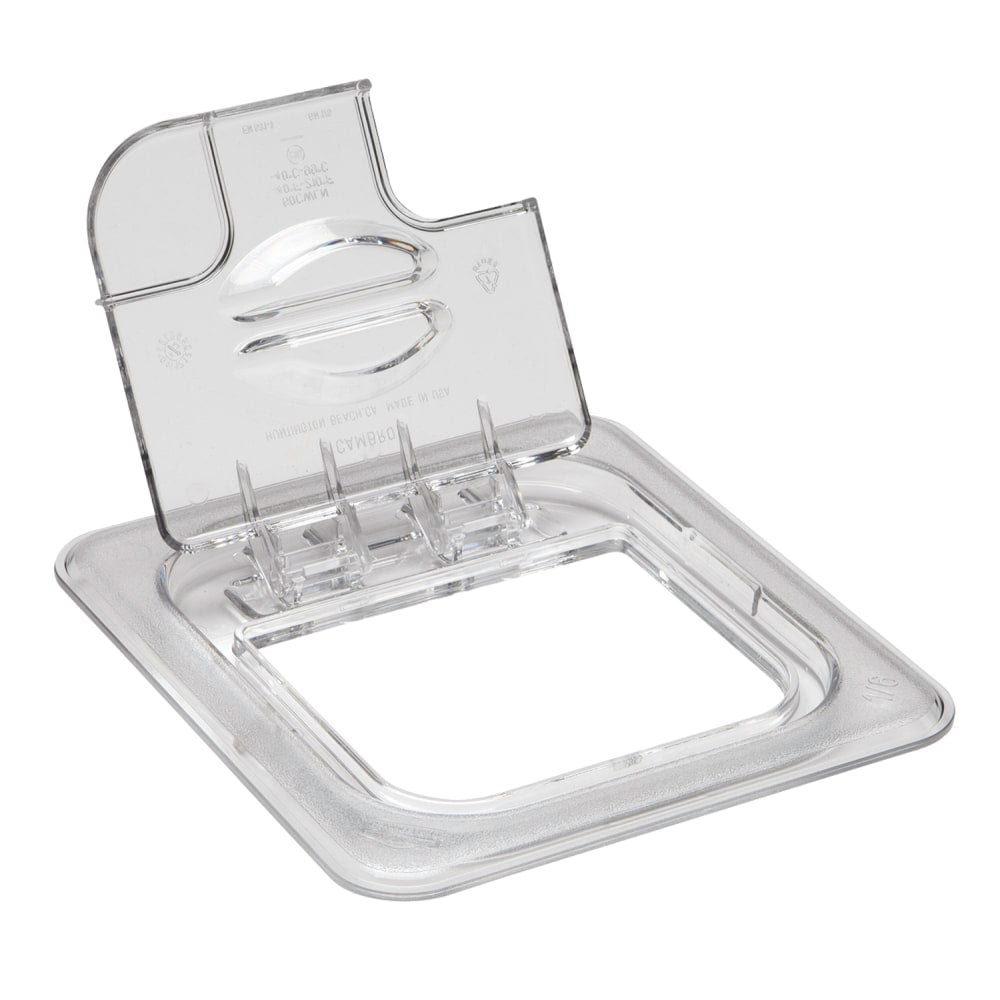 Cambro Camwear GN 1/6 Notched FlipLids, Clear, Set Of 6 Lids