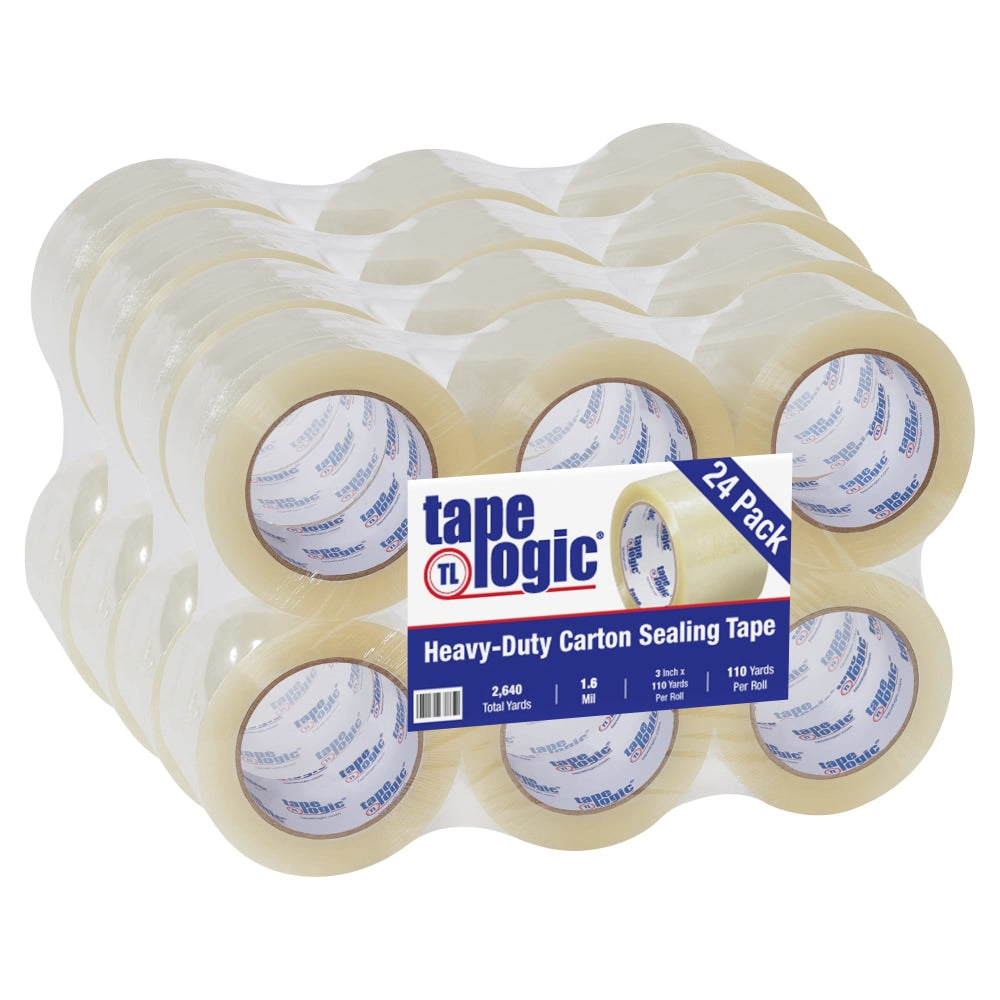 Tape Logic #160 Industrial Tape, 3in Core, 3in x 110 Yd., Clear, Case Of 24