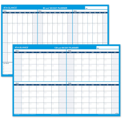 AT-A-GLANCE 30% Recycled Undated Erasable/Reversible Wall Planner, 90/120 Day, 36in x 24in, Black/Blue, PM-239-28