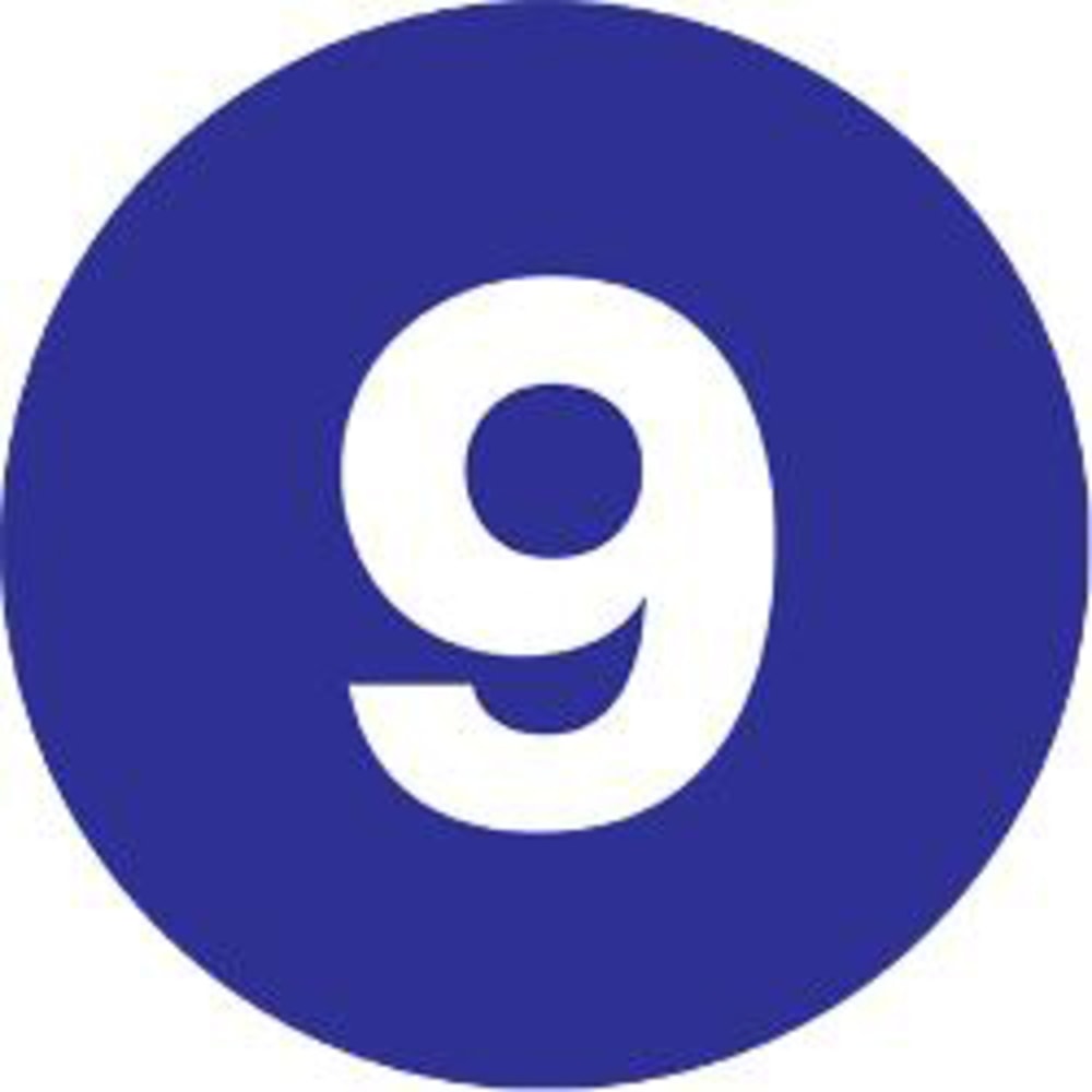 Tape Logic Dark Blue - "9in Number Labels 2in, DL6777, Roll of 500