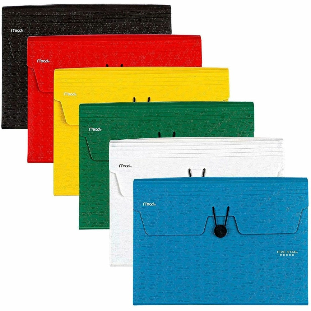 Five Star Letter Expanding File - 8 1/2in x 11in - 13 Pocket - Plastic - Assorted - 0% Recycled - 1 Each