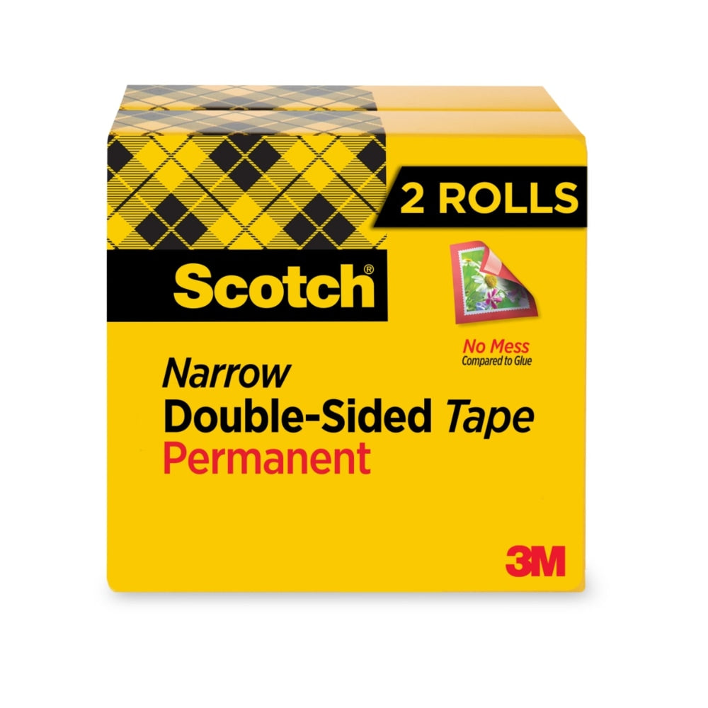 Scotch Double Sided Tape, 1/2 x 900 in, 2 Tape Rolls, Back to School Supplies, College Supplies, and Teacher Supplies