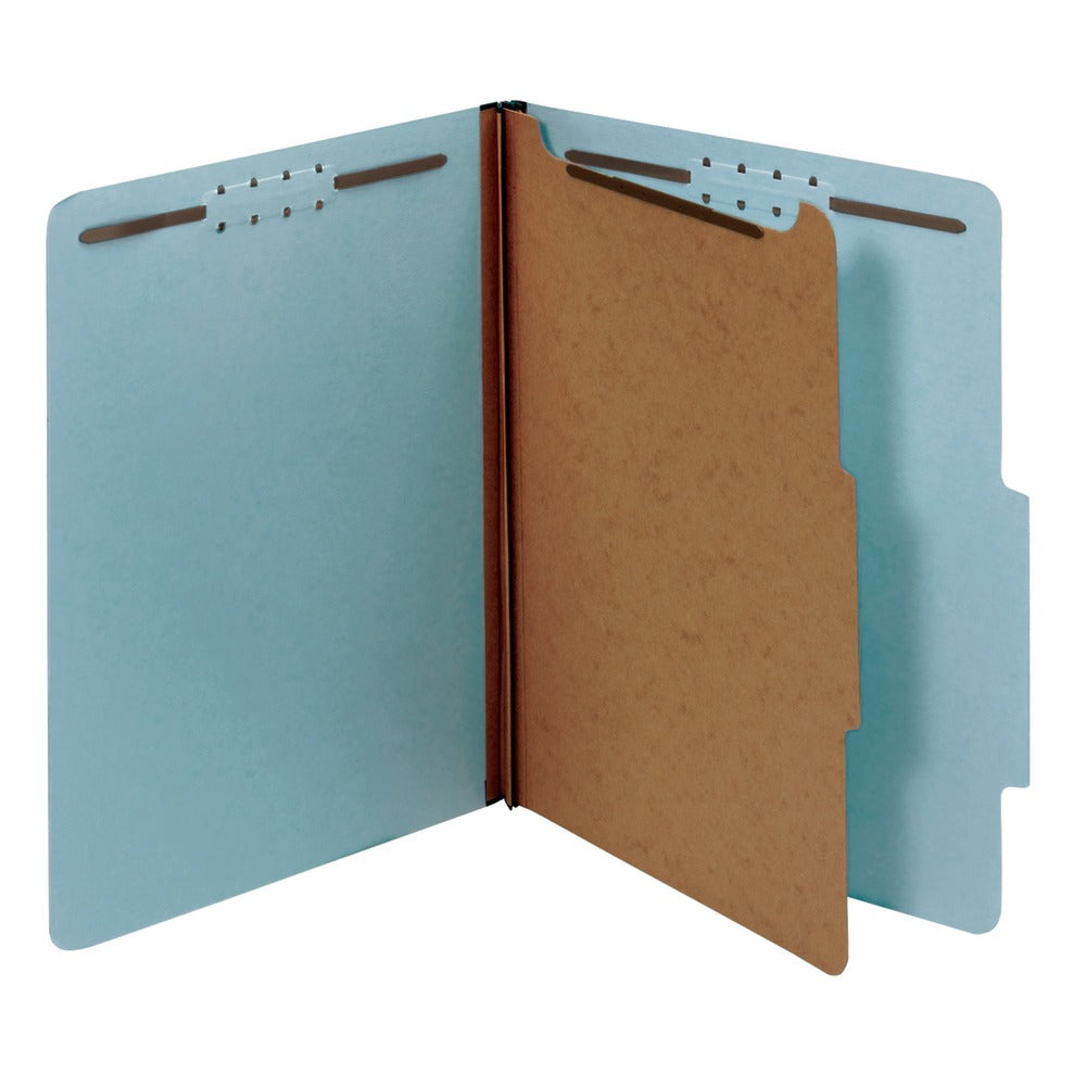 Office Depot Brand Pressboard Classification Folders With Fasteners, Legal Size, 100% Recycled, Light Blue, Pack Of 10 Folders