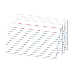 Office Depot Brand Ruled Index Cards, 5in x 8in, White, Pack Of 100