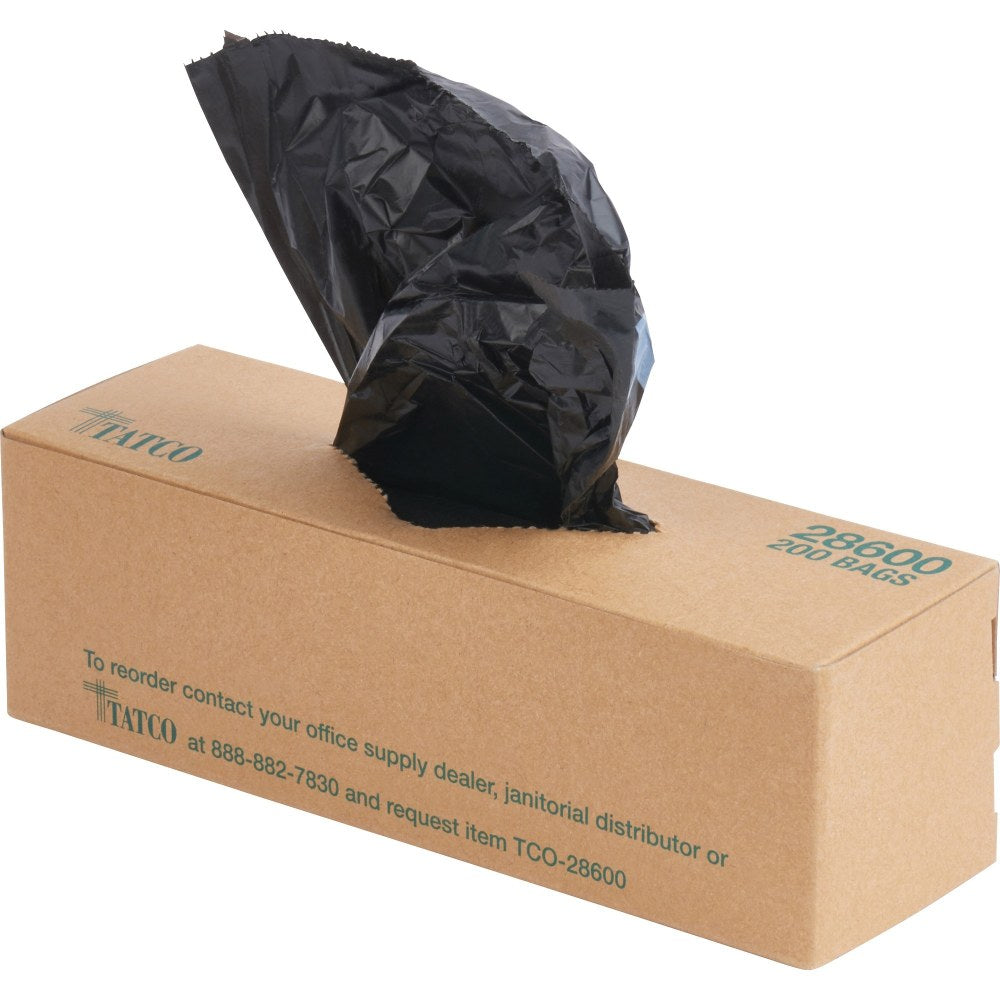Tatco Dog Waste Station Refill Bags - Black - Waste Disposal, Office, Park, Home - 200/Box - 10 / Carton