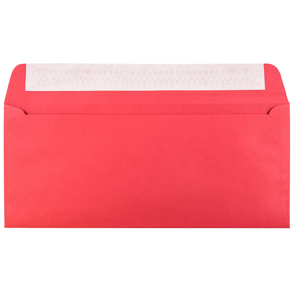 JAM PAPER #10 Business Colored Envelopes With Peel And Seal Closure, 4 1/8in x 9 1/2in, Red, Pack Of 25
