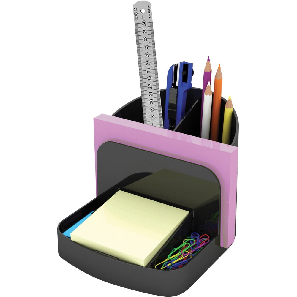Deflecto Sustainable Office Desk Caddy, 5inH x 5.38inW x 6.75inD, Desktop, 30% Recycled, Black, Plastic