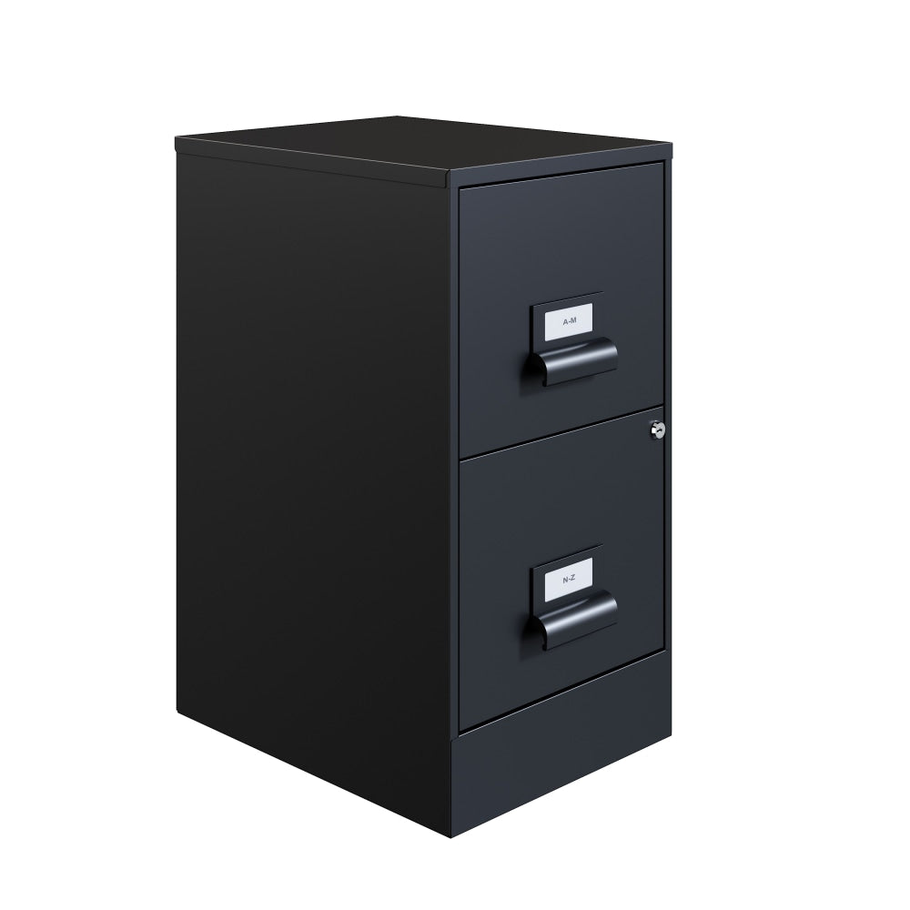 Realspace 18inD "Managers" 2-Drawer Vertical Letter-Size File Cabinet, Black