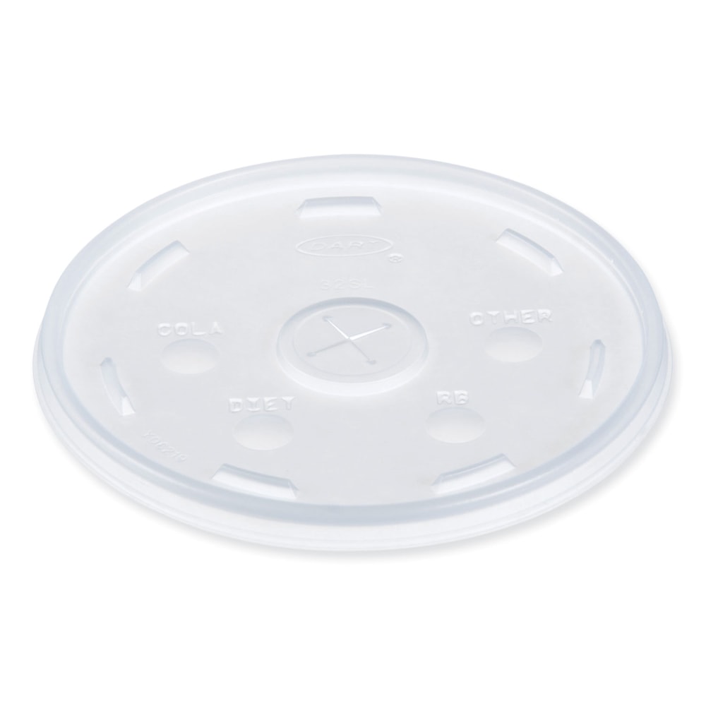 Dart Lids For Foam Cups And Containers, Fits 32-44 Oz Cups, Clear, Carton Of 1,000 Lids