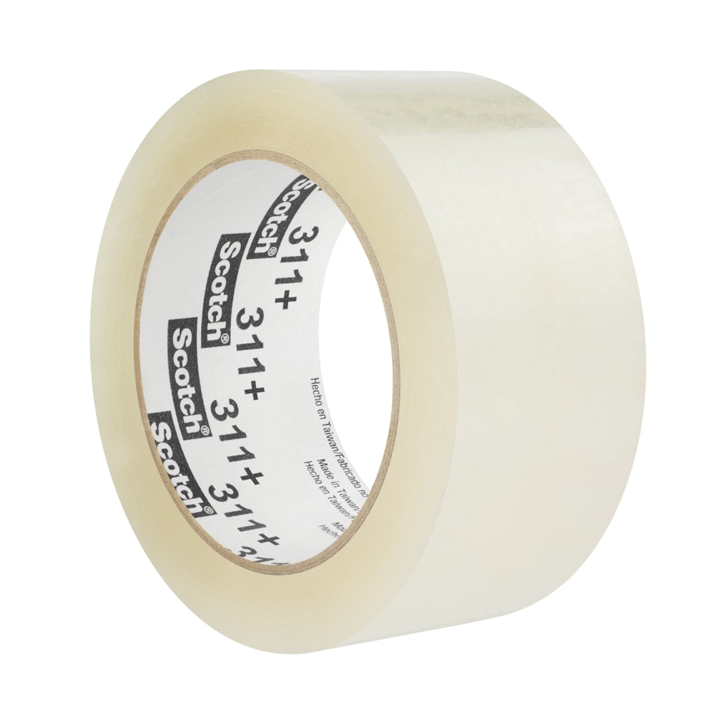 Scotch High Tack Box Sealing Tape 311+, 1.88 in x 110 yds, 1 Tape Roll, 3 in Core, High Performance Sealing Tape, Clear