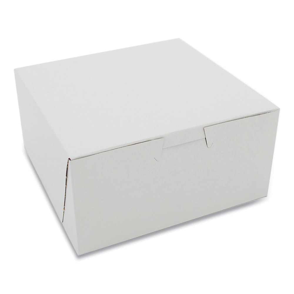 SCT 1-Piece Non-Window Bakery Boxes, 3inH x 6inW x 6inD, White, Carton Of 250 Boxes, 1505