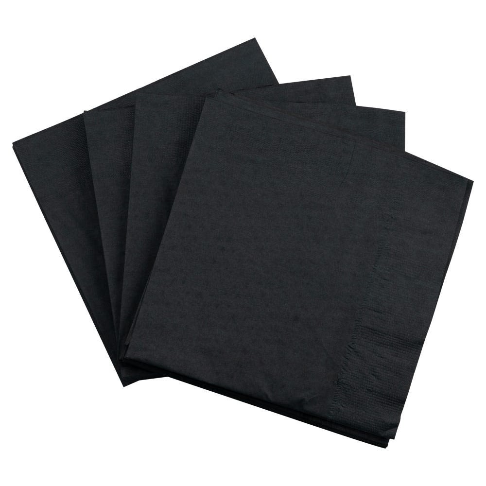 JAM PAPER Medium Lunch Napkins - 6 1/2 x 6 1/2 - Black - 40/Pack