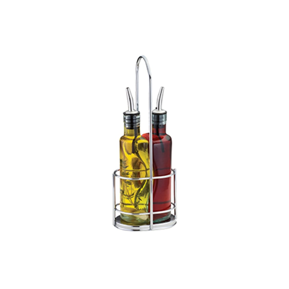 Tablecraft Gemelli Oil And Vinegar Bottle Set, 8.5 Oz, Clear