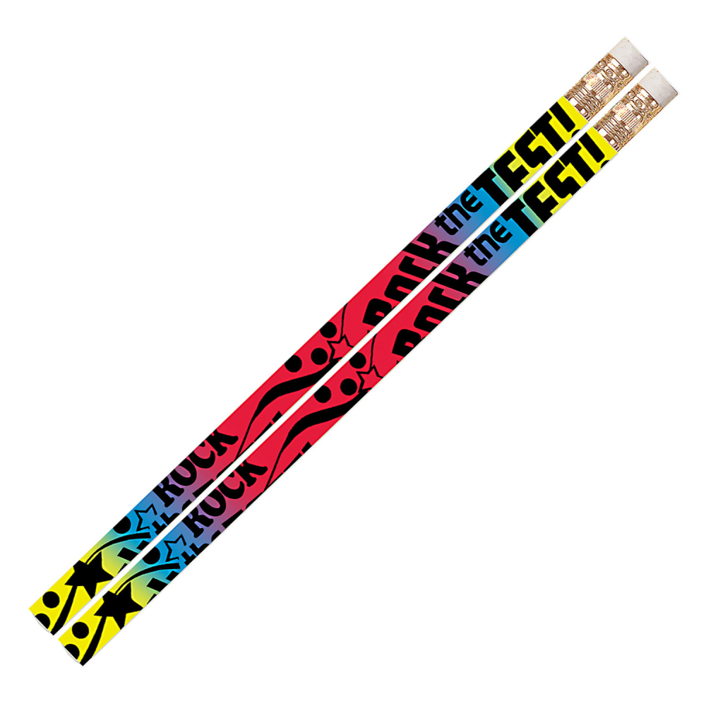 Musgrave Pencil Co. Inc. Motivational Pencils, Rock The Test, 12 Pencils Per Pack, Set Of 12 Packs