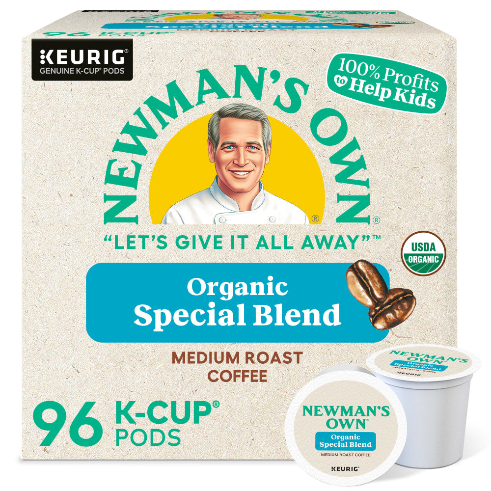 Newmans Own Organics Single-Serve Coffee K-Cup, Special Blend, Carton Of 96, 4 x 24 Per Box