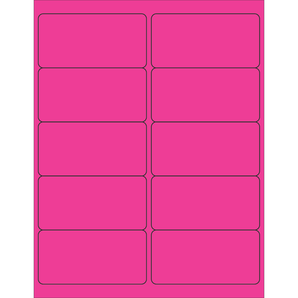 Tape Logic Permanent Labels, LL178PK, Rectangle, 4in x 2in, Fluorescent Pink, Case Of 1,000