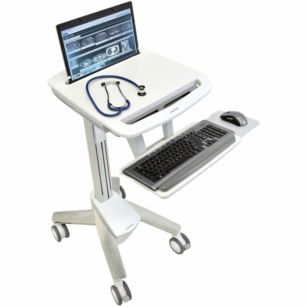 Ergotron StyleView Laptop Cart - 18 lb Capacity - 4 Casters - Aluminum, Plastic, Zinc Plated Steel - 18.30inx 50.50in - SV4161000