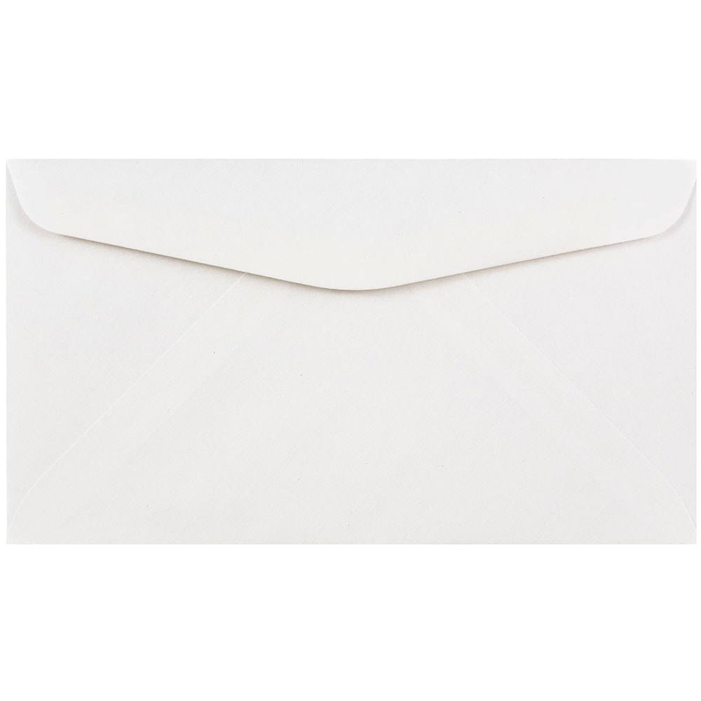 JAM Paper Booklet Envelopes, 3 5/8in x 6 1/2in, Gummed Seal, White, Pack Of 25