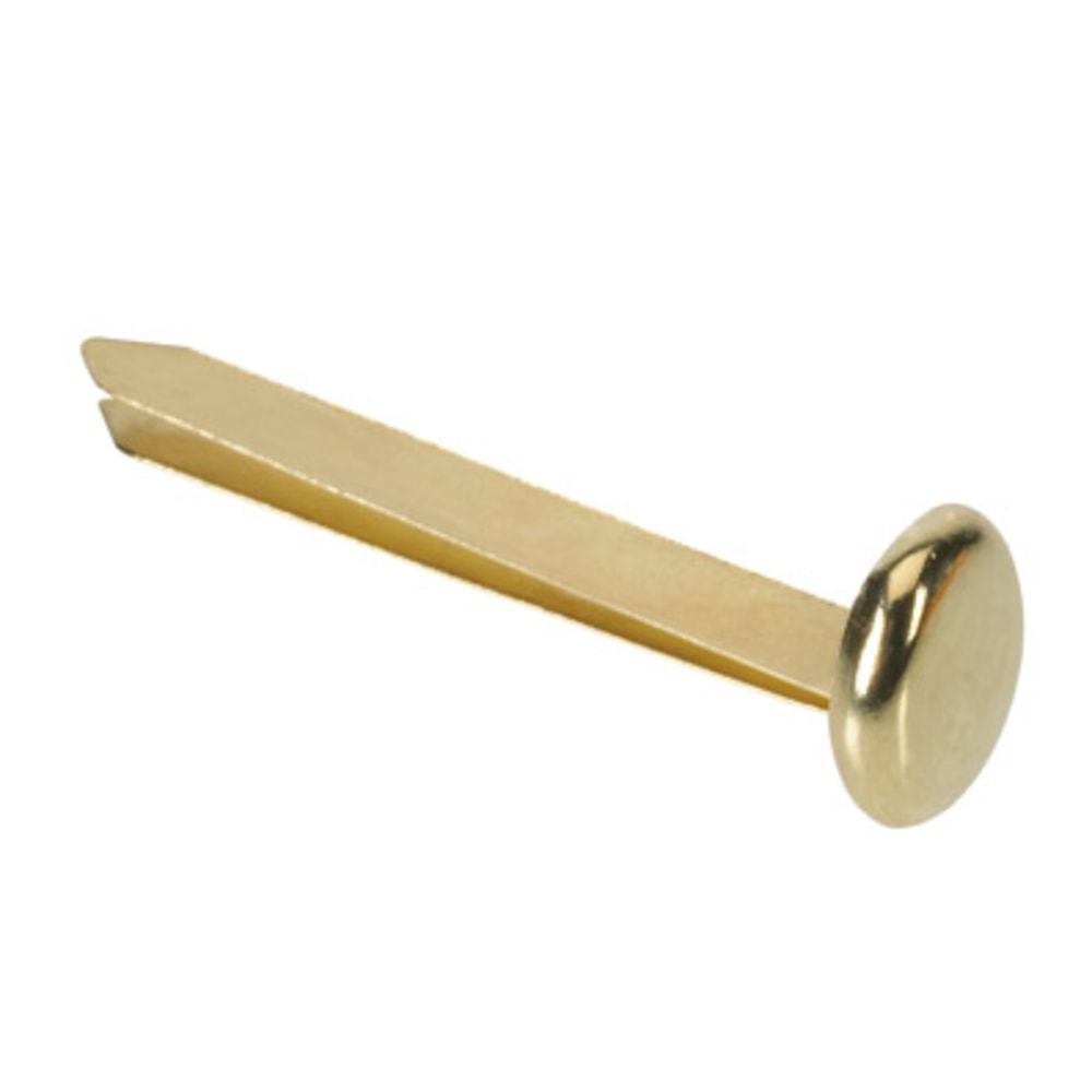 Office Depot Brand Solid Brass-Plated Round-Head Fasteners, 3/4in, Pack Of 100