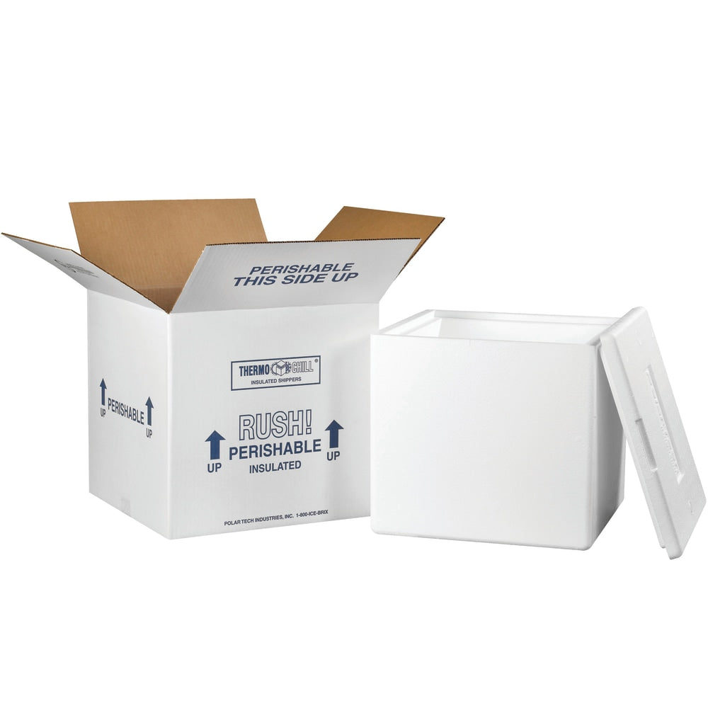 Partners Brand Insulated Shipping Kit, 12 1/2inH x 13inW x 13inD, White
