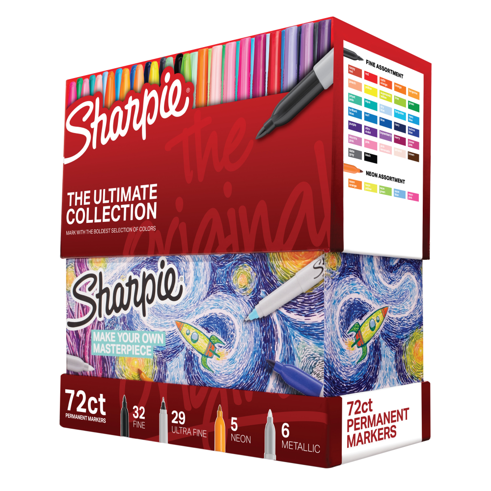 Sharpie Ultimate Pack, Fine/Ultra Fine Point, Assorted Colors, 72/Pack