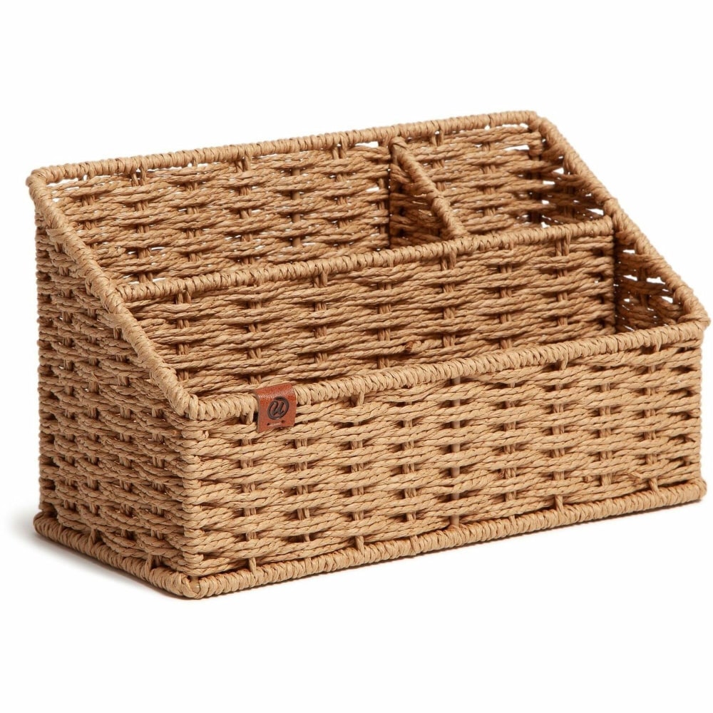 U Brands Woven All-in-1 Desk Organizer, 3 Compartment(s), 5.70inH x 10.20inW x 4.90inD, Sturdy, Brown