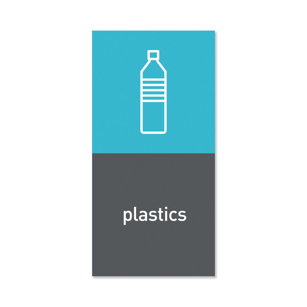 simplehuman Magnetic Trash Label, Plastic, 4in x 8in, Gray