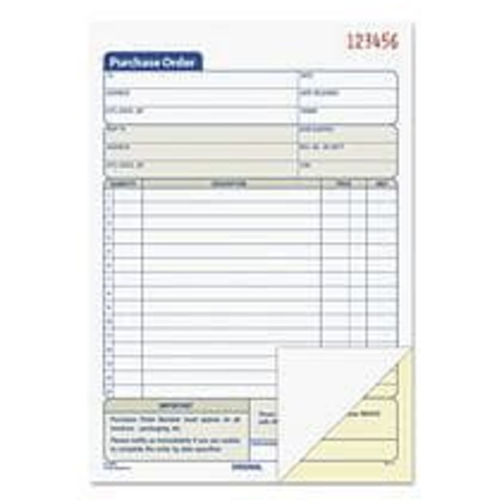 TOPS Purchase Order Book, Carbonless, 2 Parts, 5-1/2in x 7-7/8in