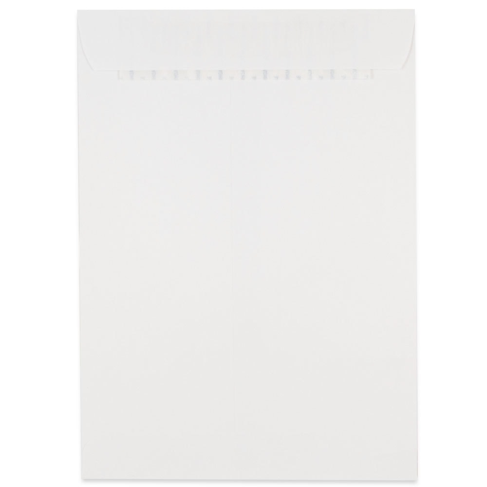 JAM Paper Open-End Envelopes, 7-1/2in x 10-1/2in, Peel & Seal Closure, White, Pack Of 500 Envelopes