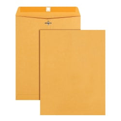 Office Depot Brand Manila Envelopes, 9-1/2in x 12-1/2in, Clasp Closure, Brown Kraft, Box Of 100