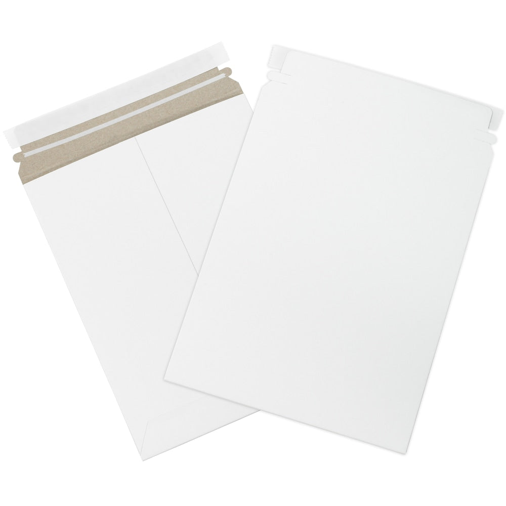 Partners Brand Self-Seal Stayflats Plus Express Pouch Mailers, 9in x 11 1/2in, White, Pack of 100