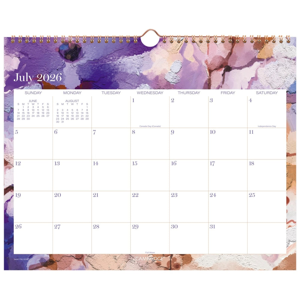 Mead Cambridge Susan Academic 2026-2027 Monthly Wall Calendar, Medium, 12in x 15in