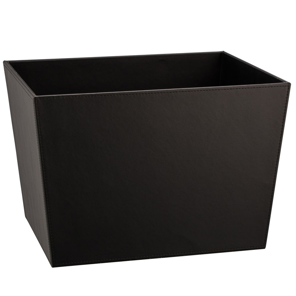 Erwyn Products Cordoba Leatherette Family Recycle Wastebaskets, 32-Quart, Black, Set Of 2 Wastebaskets