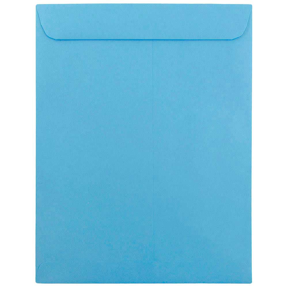 JAM Paper Open-End 10in x 13in Catalog Envelopes, Gummed Closure, 30% Recycled, Blue, Pack Of 10