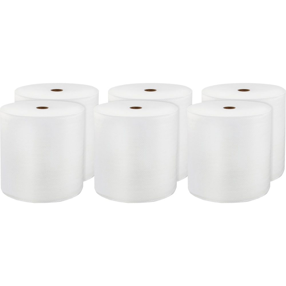 LoCor Hardwound Roll Towels - 1 Ply - 8in Width x 800 ft Length - White - Virgin Fiber - 6 / Carton