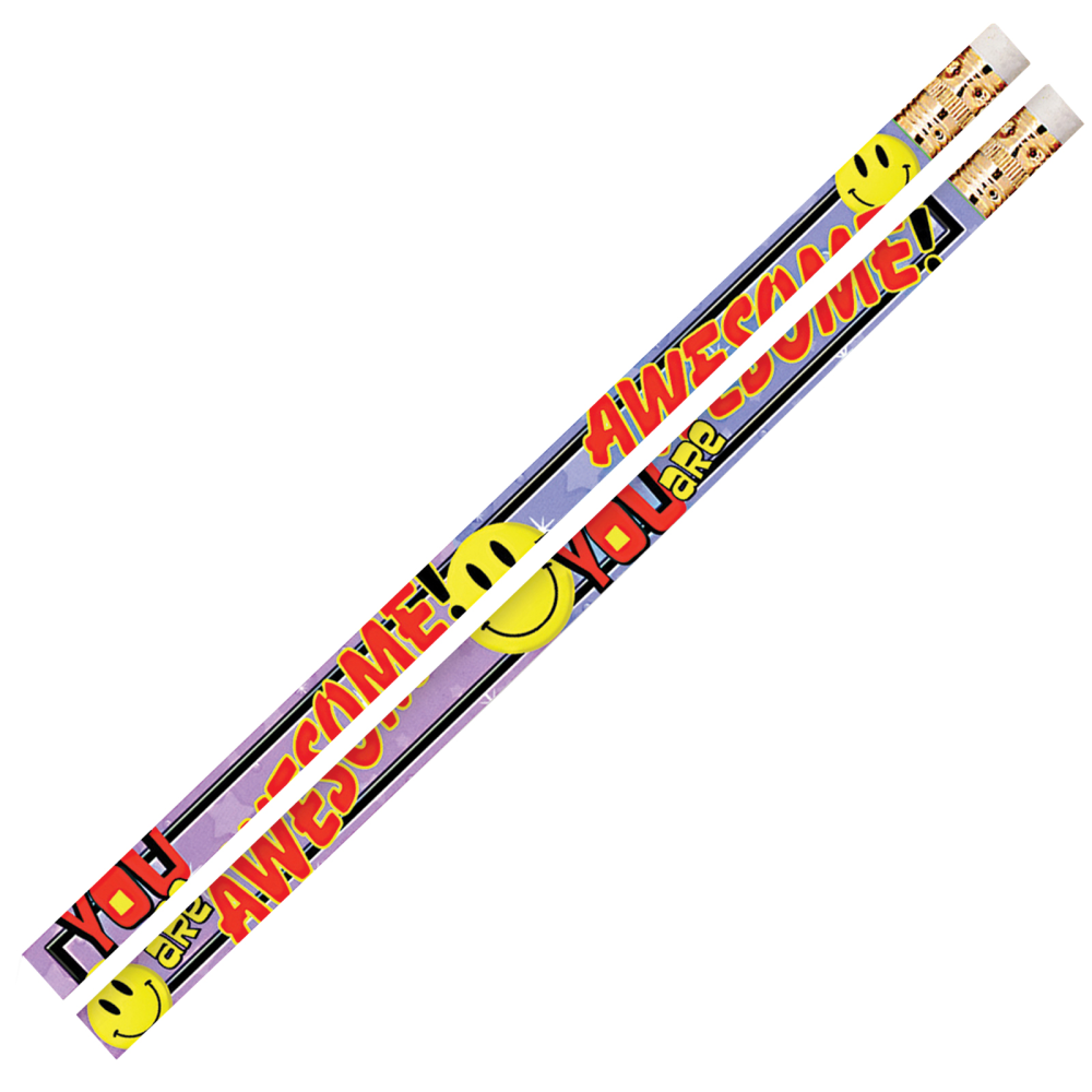 Musgrave Pencil Co. Inc. Motivational Pencils, You Are Awesome, 12 Pencils Per Pack, Set Of 12 Packs