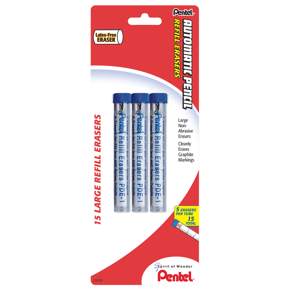 Pentel Quicker Clicker Eraser Refills, Pack Of 15
