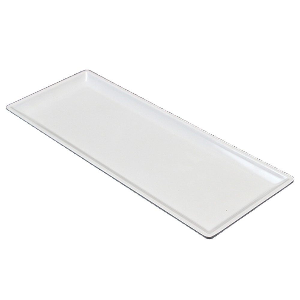 Hospitality Source Del Mar Bath Set Amenity Trays, 10-1/2in x 4-1/2in x 1/2in, White, Pack Of 24 Trays