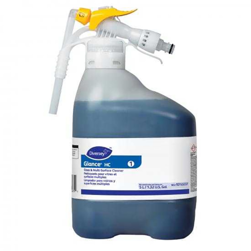 Diversey Glance HC Glass And Multi-Surface Cleaner, Ammonia Scent, 1.32 Gallon, Blue