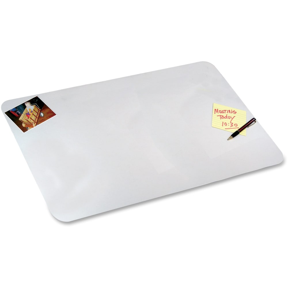 Artistic Eco-Clear Desk Pad With Antimicrobial Protection, 19in H x 24in W, Frosted Clear