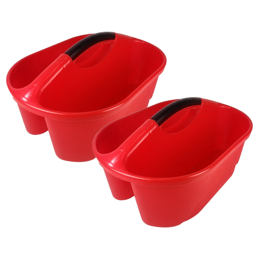 Romanoff Products Classroom Caddies, 8-1/4inH x 12inW x 16-1/4inD, Red, Pack Of 2 Caddies