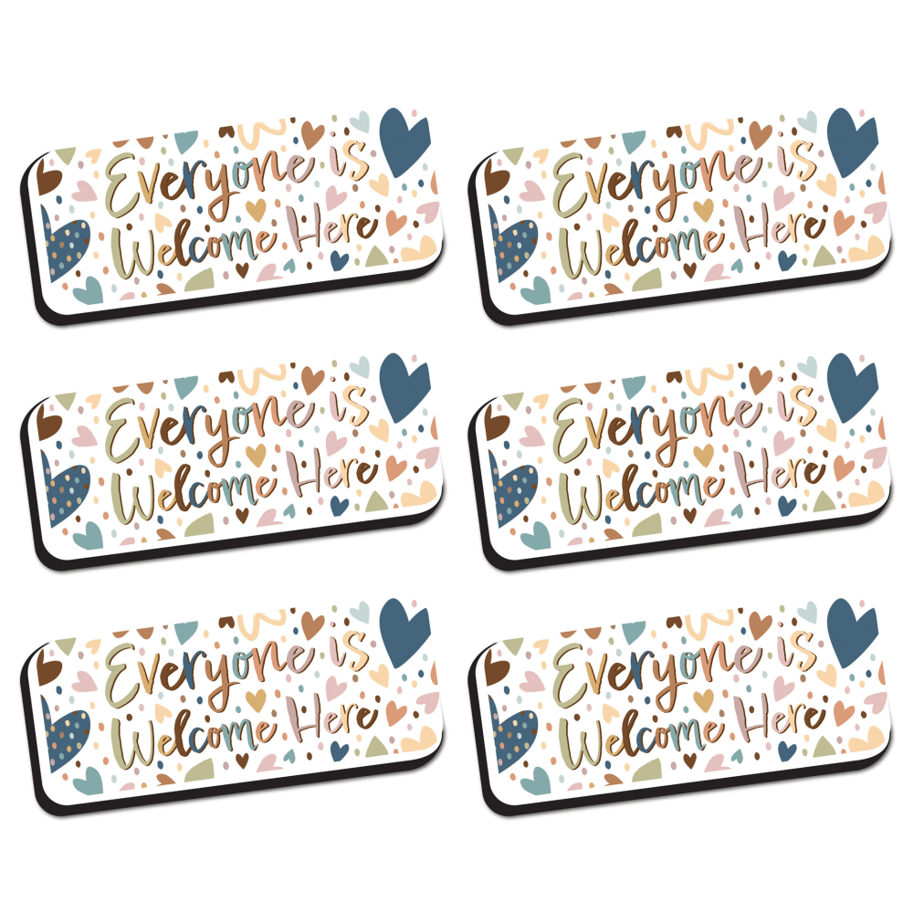 Ashley Productions Magnetic Whiteboard Eraser, Everyone is Welcome, Pack Of 6