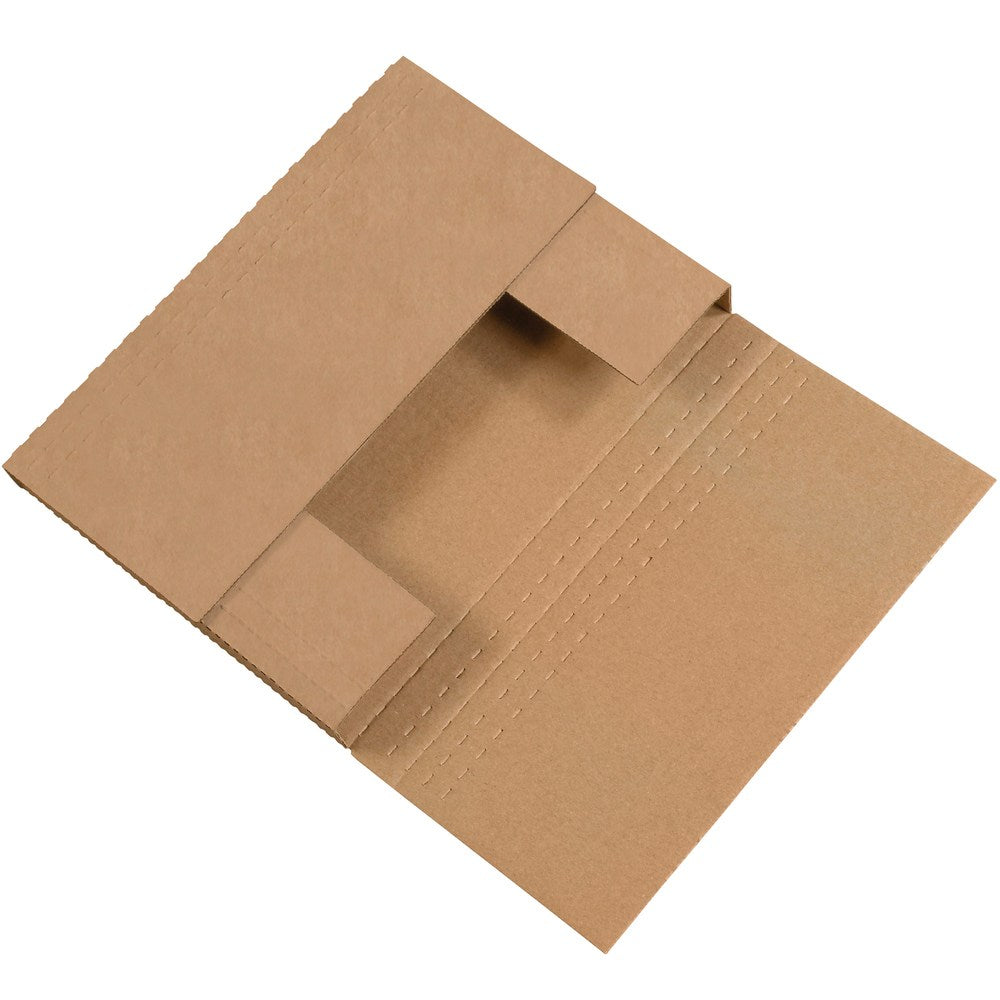 Partners Brand Multi-Depth Easy-Fold Mailers, 12 1/8in x 9 1/8in x 2in, Kraft, Pack Of 50