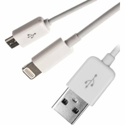 4XEM USB To Lightning and Micro USB Cable For iPhone/iPod/iPad/Galaxy - Lightning/USB - 4XUSBMUSB8PIN