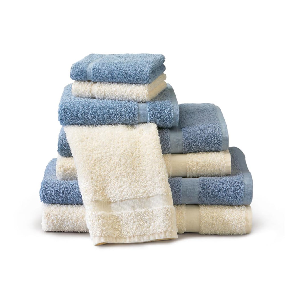 Medline Vibrance Cotton Bath Towels, 24in x 48in, 7.75 Lb, Blue, Pack Of 12