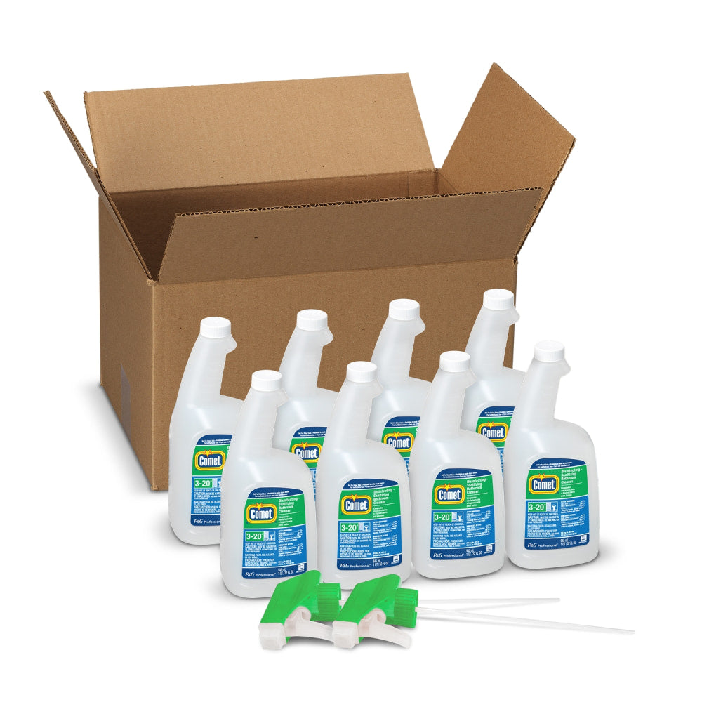 Comet Disinfecting-Sanitizing Bathroom Cleaner, Citrus Scent, 32 oz Bottles, 8 Bottles and 2 Trigger Sprayers/Carton