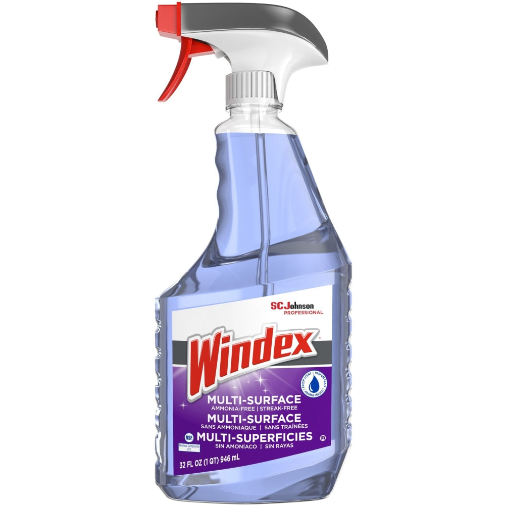 Windex Non-Ammoniated Cleaner - 32 fl oz (1 quart) - Non Ammoniated, Streak-free, Refillable - Purple Trigger Bottle - 1 Each