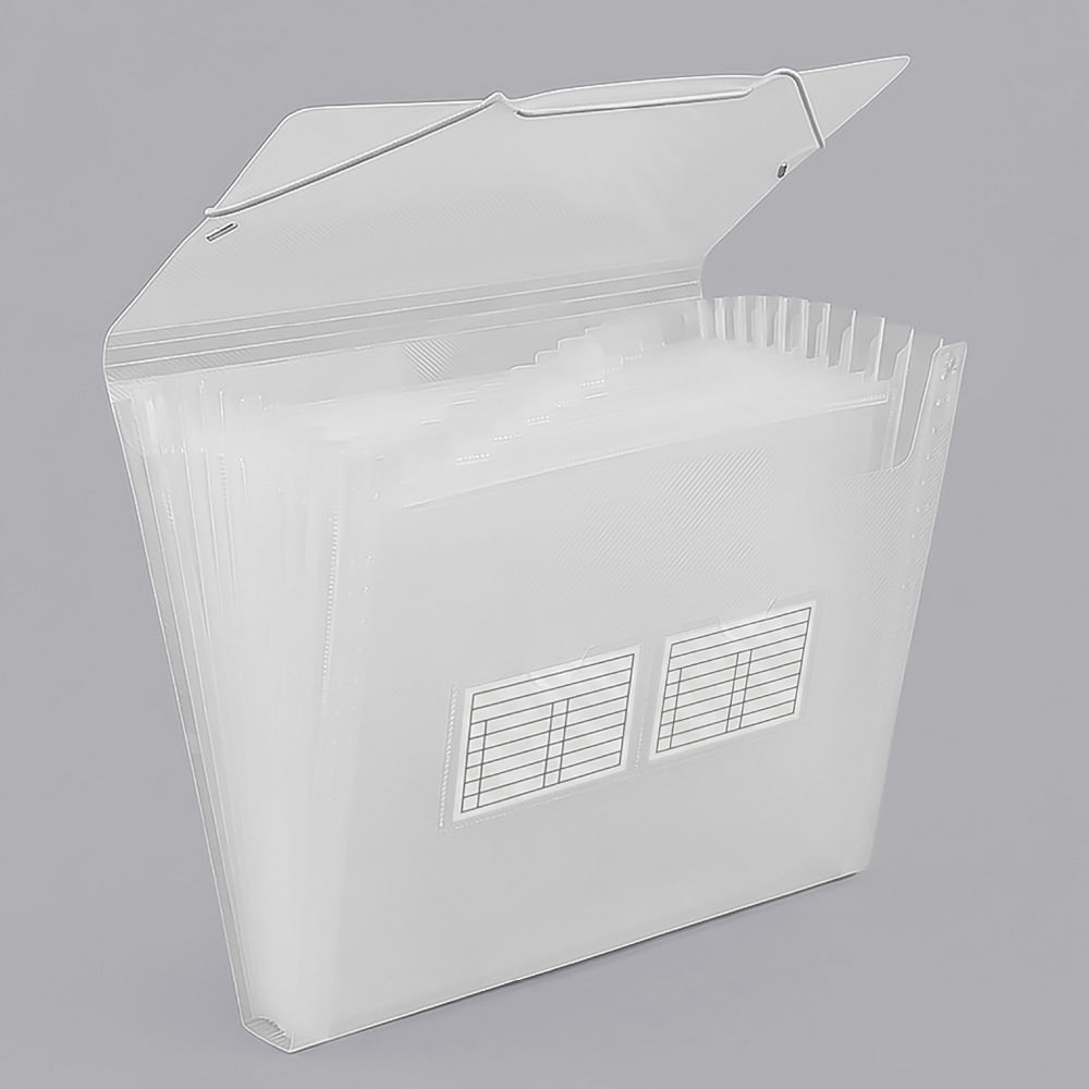Office Depot Brand Plastic File, 13 Pocket, Expansion 3-1/2in, 8 1/2in x 11in, Letter, Clear, Pack of 1